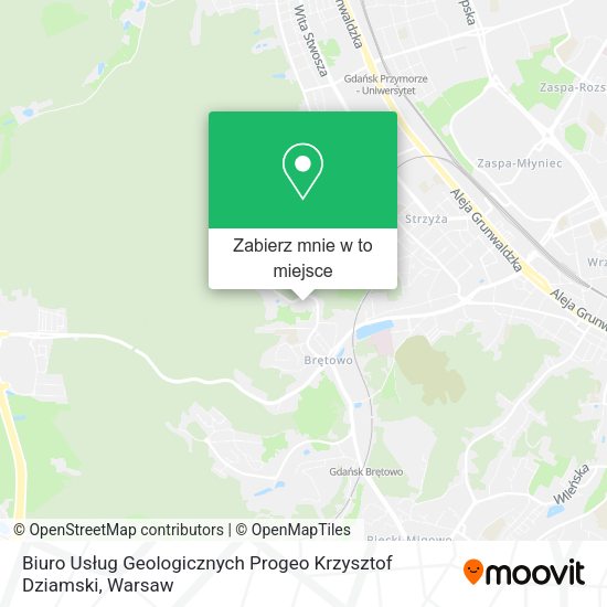 Mapa Biuro Usług Geologicznych Progeo Krzysztof Dziamski