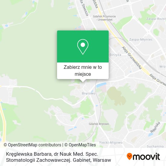 Mapa Kręglewska Barbara, dr Nauk Med. Spec. Stomatologii Zachowawczej. Gabinet