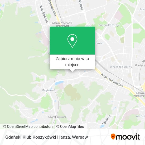 Mapa Gdański Klub Koszykówki Hanza