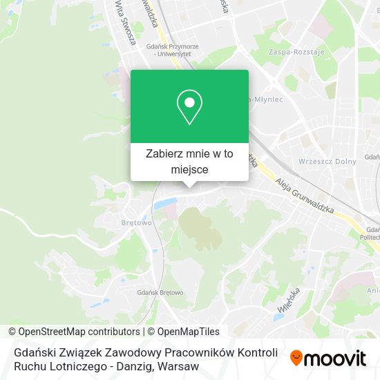 Mapa Gdański Związek Zawodowy Pracowników Kontroli Ruchu Lotniczego - Danzig