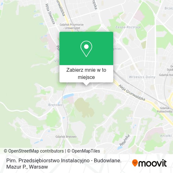 Mapa Pim. Przedsiębiorstwo Instalacyjno - Budowlane. Mazur P.