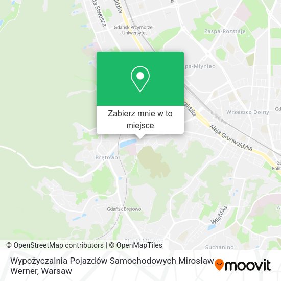 Mapa Wypożyczalnia Pojazdów Samochodowych Mirosław Werner