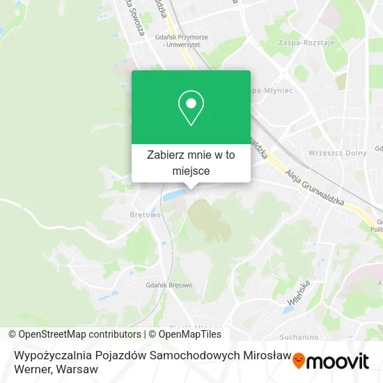 Mapa Wypożyczalnia Pojazdów Samochodowych Mirosław Werner