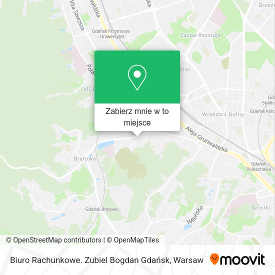 Mapa Biuro Rachunkowe. Zubiel Bogdan Gdańsk