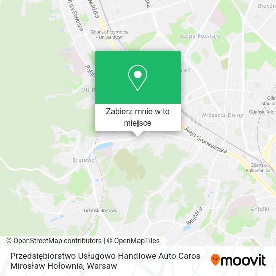 Mapa Przedsiębiorstwo Usługowo Handlowe Auto Caros Mirosław Hołownia