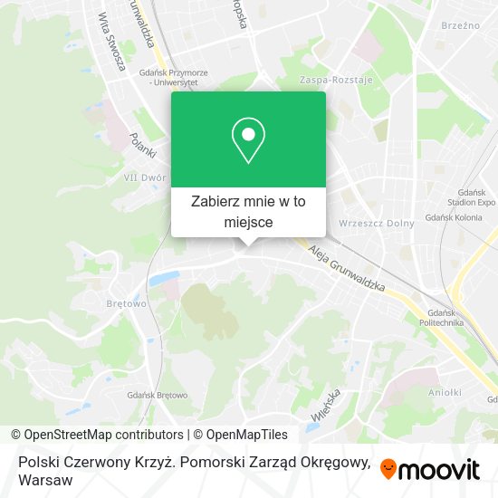 Mapa Polski Czerwony Krzyż. Pomorski Zarząd Okręgowy