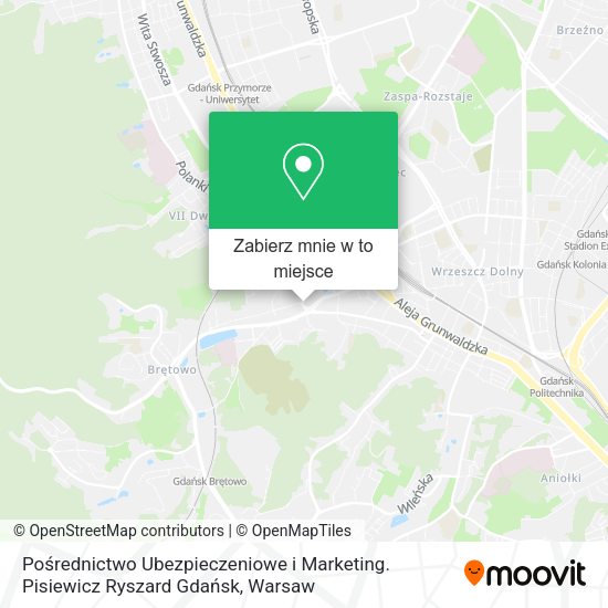 Mapa Pośrednictwo Ubezpieczeniowe i Marketing. Pisiewicz Ryszard Gdańsk