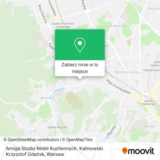 Mapa Amiga Studio Mebli Kuchennych. Kalinowski Krzysztof Gdańsk