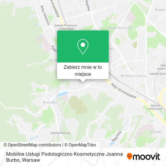 Mapa Mobilne Usługi Podologiczno Kosmetyczne Joanna Burbo