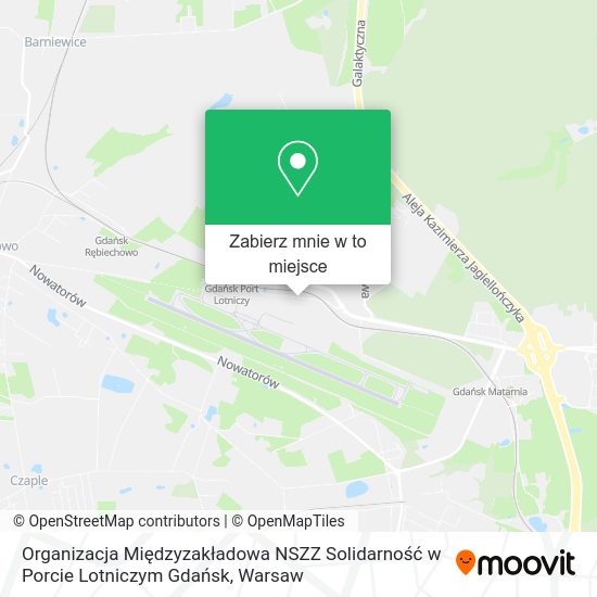 Mapa Organizacja Międzyzakładowa NSZZ Solidarność w Porcie Lotniczym Gdańsk