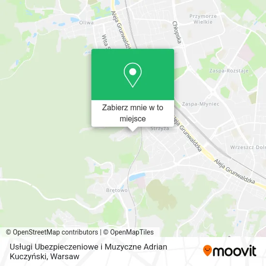 Mapa Usługi Ubezpieczeniowe i Muzyczne Adrian Kuczyński