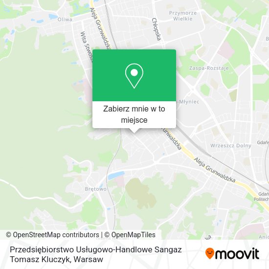 Mapa Przedsiębiorstwo Usługowo-Handlowe Sangaz Tomasz Kluczyk