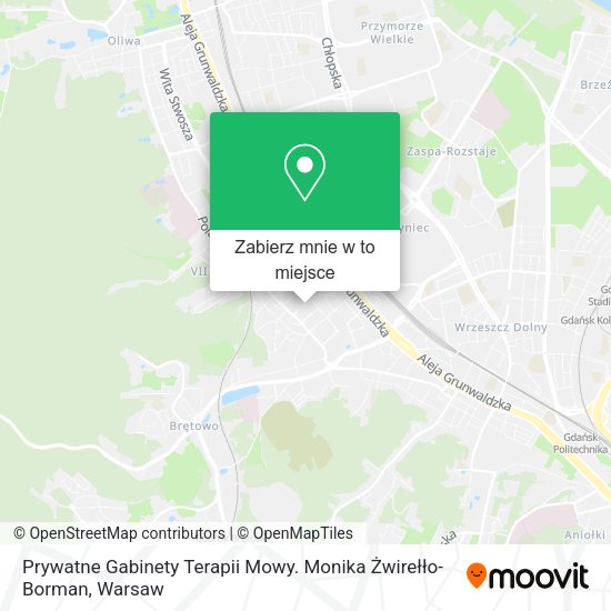 Mapa Prywatne Gabinety Terapii Mowy. Monika Żwirełło-Borman