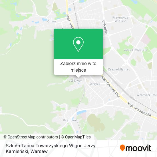 Mapa Szkoła Tańca Towarzyskiego Wigor. Jerzy Kamieński