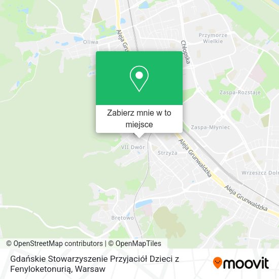 Mapa Gdańskie Stowarzyszenie Przyjaciół Dzieci z Fenyloketonurią