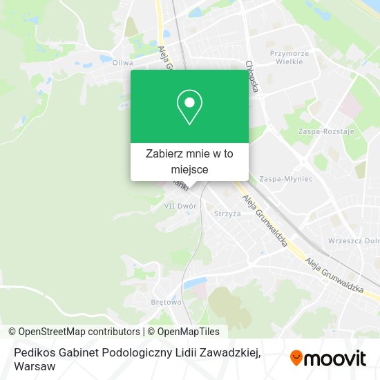 Mapa Pedikos Gabinet Podologiczny Lidii Zawadzkiej