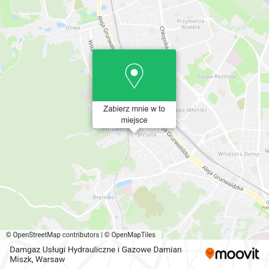 Mapa Damgaz Usługi Hydrauliczne i Gazowe Damian Miszk