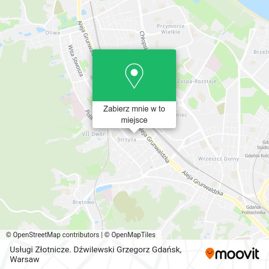 Mapa Usługi Złotnicze. Dźwilewski Grzegorz Gdańsk