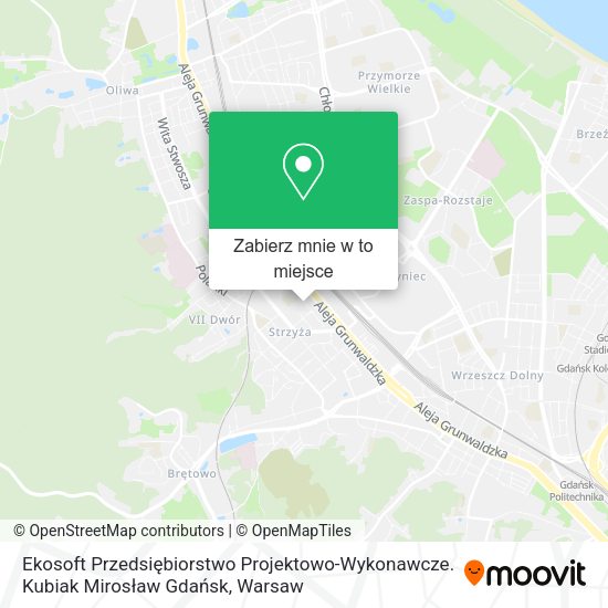 Mapa Ekosoft Przedsiębiorstwo Projektowo-Wykonawcze. Kubiak Mirosław Gdańsk