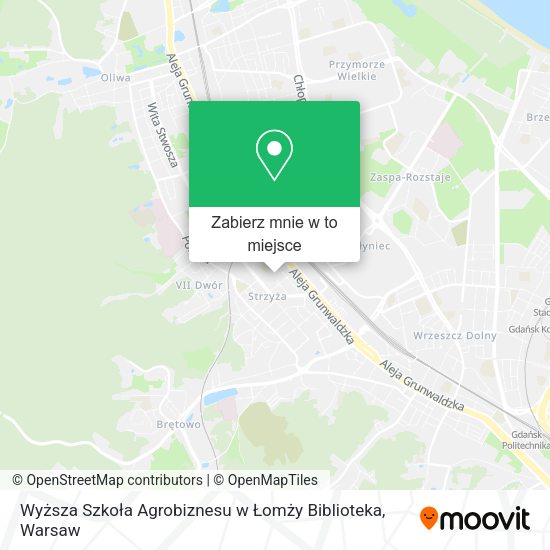 Mapa Wyższa Szkoła Agrobiznesu w Łomży Biblioteka