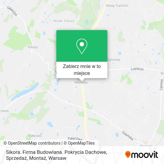 Mapa Sikora. Firma Budowlana. Pokrycia Dachowe, Sprzedaż, Montaż