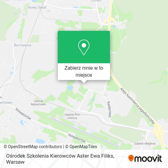 Mapa Ośrodek Szkolenia Kierowców Aster Ewa Filiks