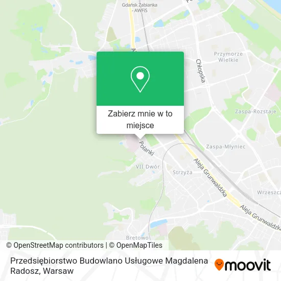 Mapa Przedsiębiorstwo Budowlano Usługowe Magdalena Radosz