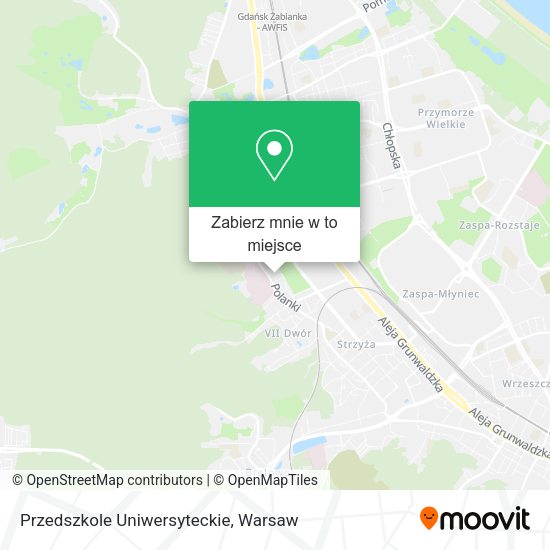 Mapa Przedszkole Uniwersyteckie