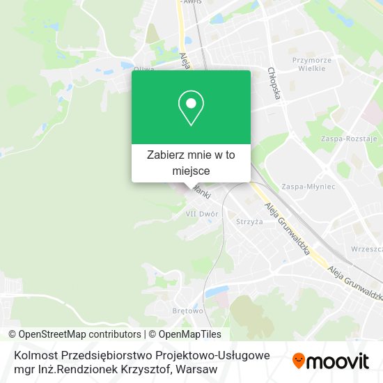 Mapa Kolmost Przedsiębiorstwo Projektowo-Usługowe mgr Inż.Rendzionek Krzysztof