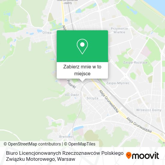 Mapa Biuro Licencjonowanych Rzeczoznawców Polskiego Związku Motorowego