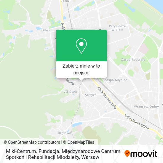 Mapa Miki-Centrum. Fundacja. Międzynarodowe Centrum Spotkań i Rehabilitacji Młodzieży