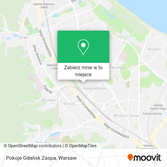 Mapa Pokoje Gdańsk Zaspa