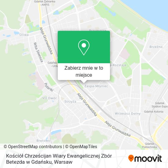 Mapa Kościół Chrześcijan Wiary Ewangelicznej Zbór Betezda w Gdańsku