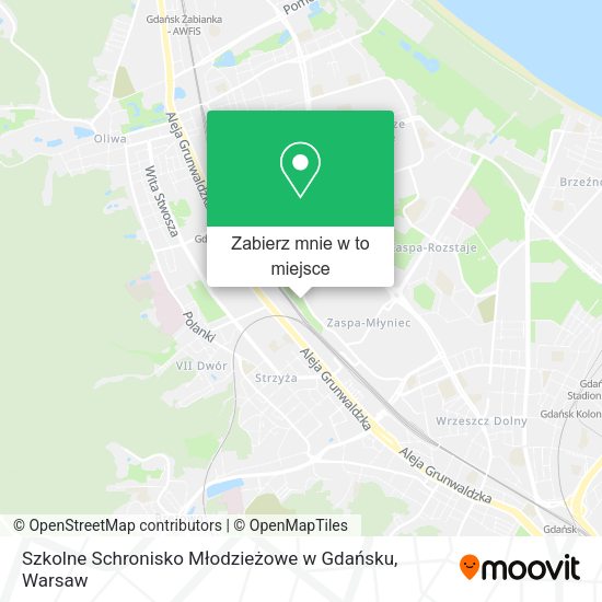 Mapa Szkolne Schronisko Młodzieżowe w Gdańsku