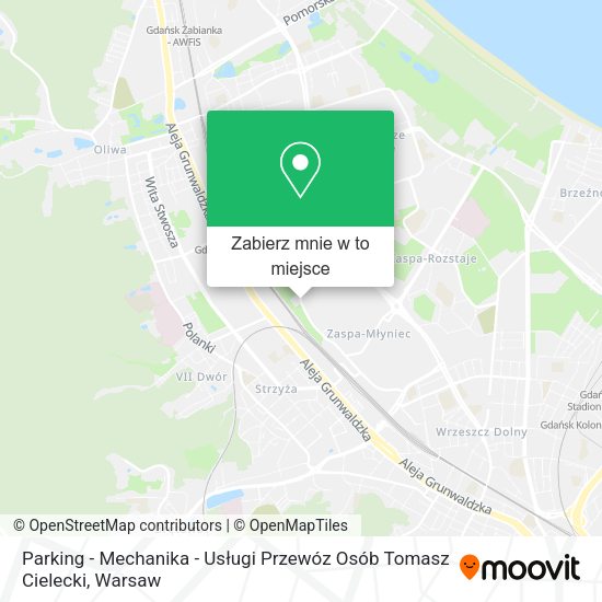 Mapa Parking - Mechanika - Usługi Przewóz Osób Tomasz Cielecki