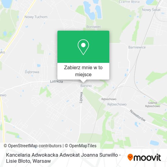 Mapa Kancelaria Adwokacka Adwokat Joanna Surwiłło - Lisie Błoto