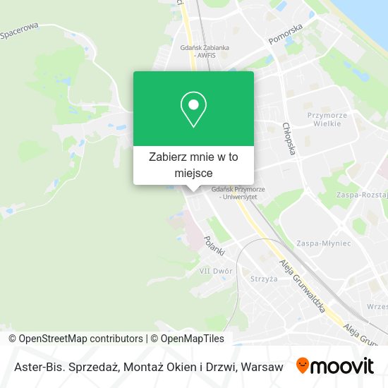 Mapa Aster-Bis. Sprzedaż, Montaż Okien i Drzwi