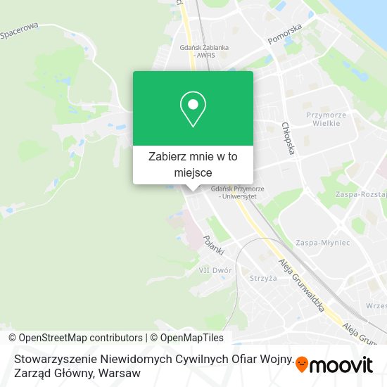 Mapa Stowarzyszenie Niewidomych Cywilnych Ofiar Wojny. Zarząd Główny