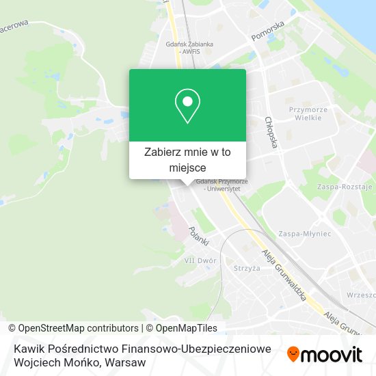 Mapa Kawik Pośrednictwo Finansowo-Ubezpieczeniowe Wojciech Mońko