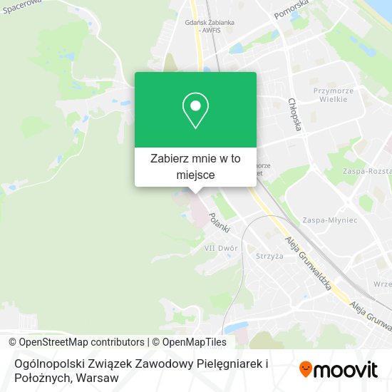 Mapa Ogólnopolski Związek Zawodowy Pielęgniarek i Położnych