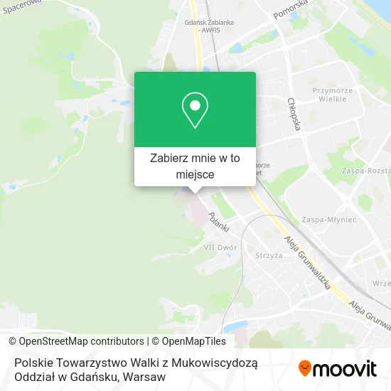 Mapa Polskie Towarzystwo Walki z Mukowiscydozą Oddział w Gdańsku