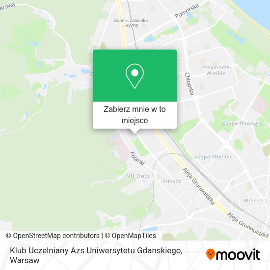 Mapa Klub Uczelniany Azs Uniwersytetu Gdanskiego