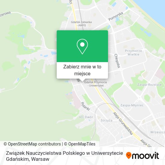 Mapa Związek Nauczycielstwa Polskiego w Uniwersytecie Gdańskim