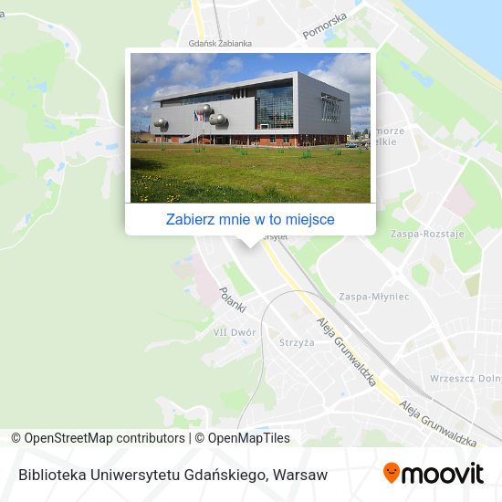 Mapa Biblioteka Uniwersytetu Gdańskiego