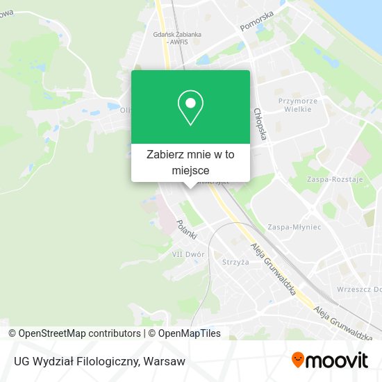 Mapa UG Wydział Filologiczny