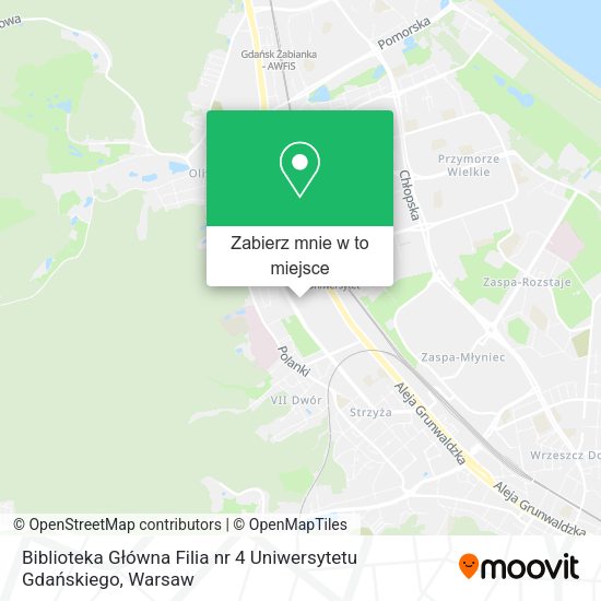 Mapa Biblioteka Główna Filia nr 4 Uniwersytetu Gdańskiego