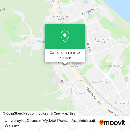 Mapa Uniwersytet Gdański Wydział Prawa i Administracji