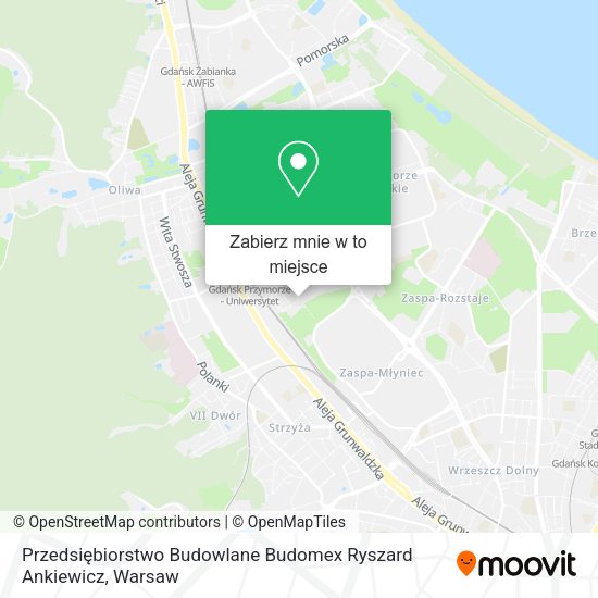 Mapa Przedsiębiorstwo Budowlane Budomex Ryszard Ankiewicz