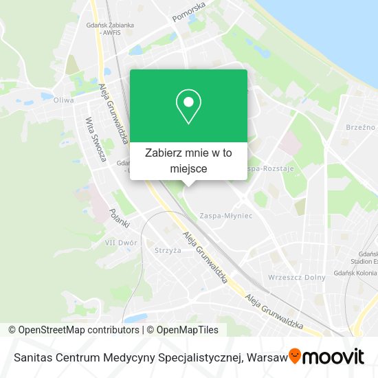 Mapa Sanitas Centrum Medycyny Specjalistycznej