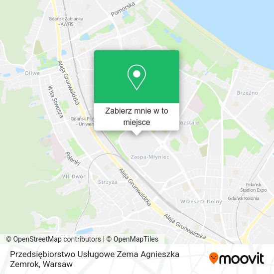 Mapa Przedsiębiorstwo Usługowe Zema Agnieszka Zemrok